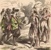 Samoset greeting Pilgrims