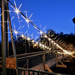 The swinging bridge across Arroyo Grande Creek